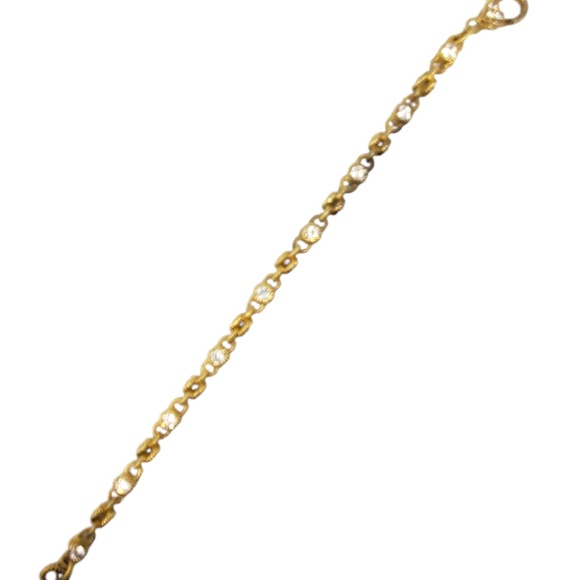 Judith Ripka Sterling Silver Gold-Tone CZ Link Bracelet #21219 - Picture 4 of 12